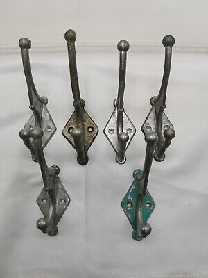 Old metal hooks Set of 6 Metal coat hook Rustic hangers Art deco style USSR