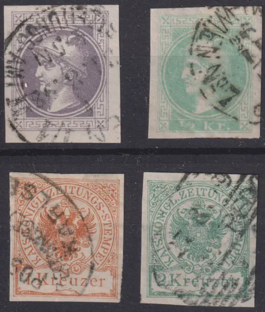 1867 / 80 /90 Austria Francobolli Segnatasse  Per Giornali Lotto 4 Valori