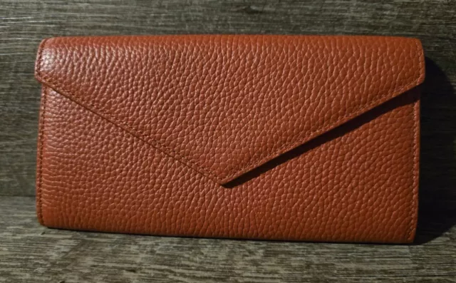 Neely & Chloe Brown/Orange(ish) Pebbled Leather Wallet...Free Shipping!