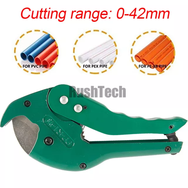 Heavy Duty PVC Pipe Tube Cutter Metal Handle Up to 1-5/8''(42mm) Ratcheting Tool