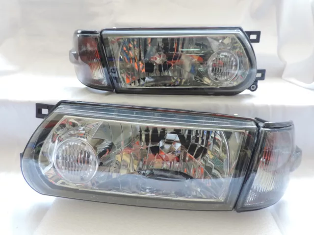 New~1991-92-93-1994~Smoke Headlights Corner Lights For Nissan B13 Sentra & SE-R