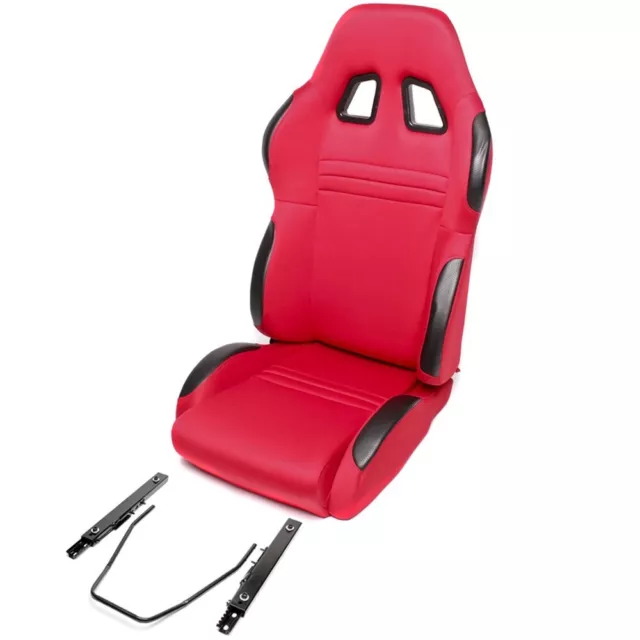 1X TA Technix Sport Seat half-Shell Right Passenger Side Red + Sliding Rail