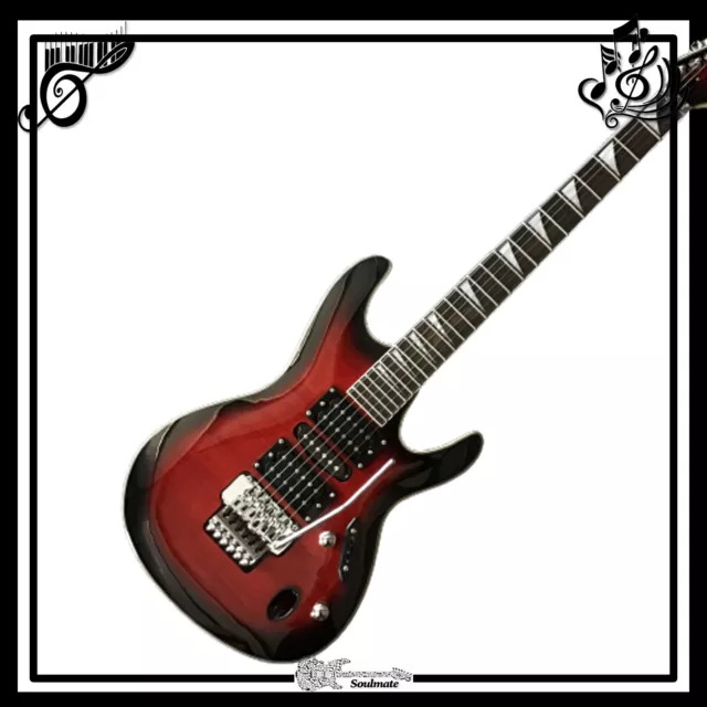 custom jack electric guitar red flamed maple top FR bridge HSH pickups guitar