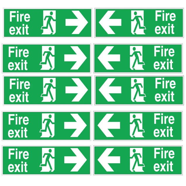 FIRE EXIT STICKER Sign Emergency Escape Fire Drill £10.00 PicClick UK