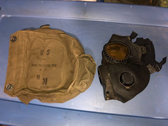 Vietnam War Era United States Army M17 Combat Gas Mask And Bag Vietnam War Era United States Army M17 Combat Gas Mask And Bag