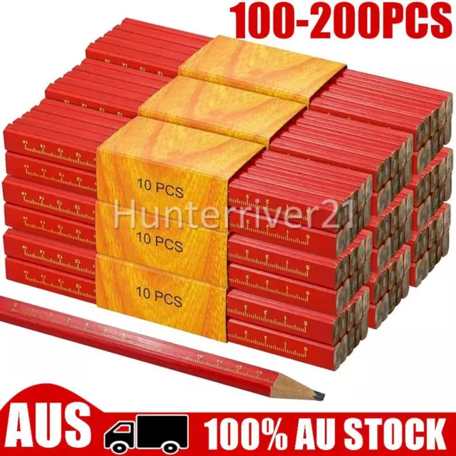 100/200X Carpenters Pencils Woodworking Carpentry Builder Pencil Marker Building