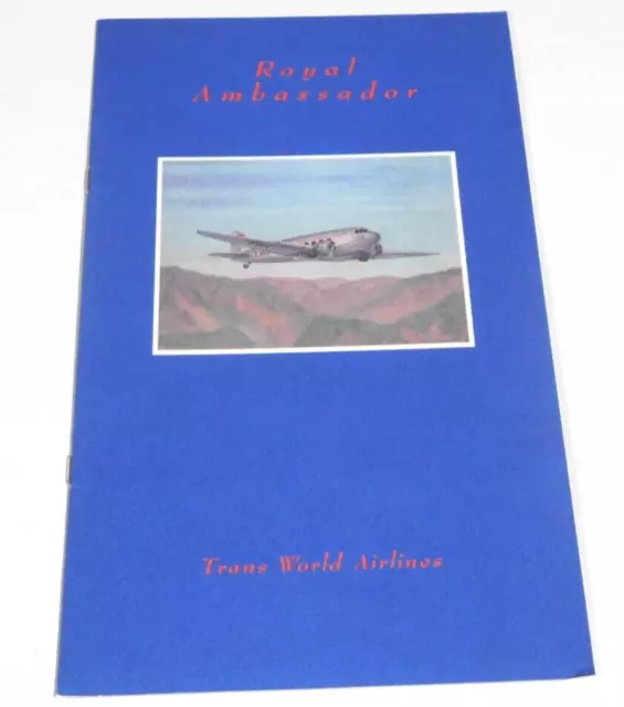 Vintage Trans World Airlines Twa Douglas Dc-3 Royal Ambassador Menu Wollenberg