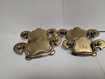Set of Three+1 Vintage Antique Brass Drawer Pulls Bail Pulls handles