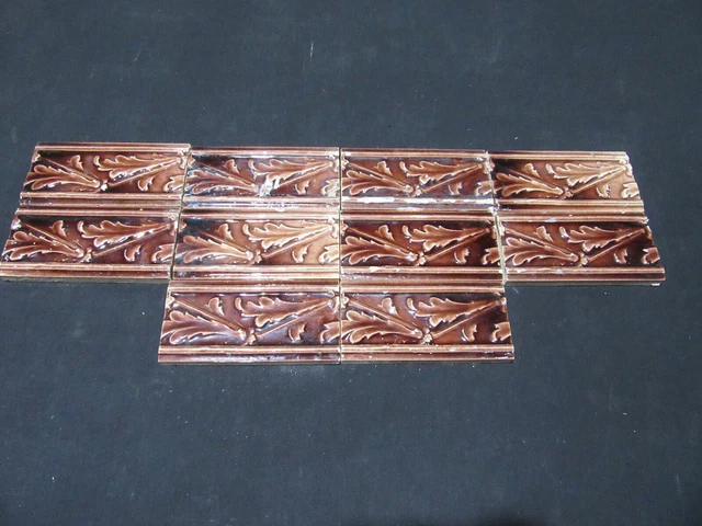 ~ Lot Of 10 Antique Trent Tiles ~ 3 X 6 ~ Architectural Salvage
