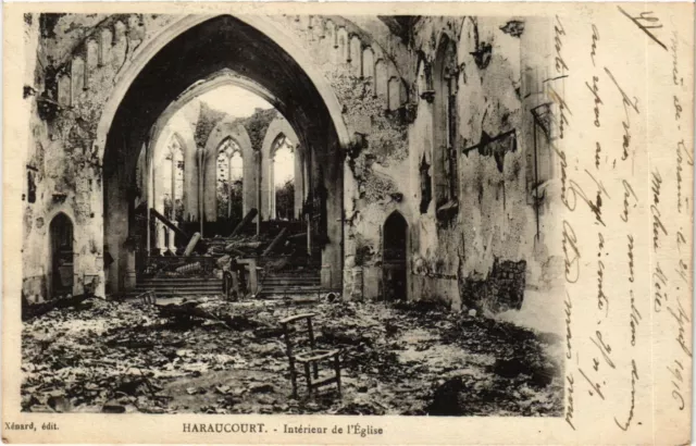 CPA AK Militaire - Haraucourt - Interieur de l'Eglise - Ruines (696375)
