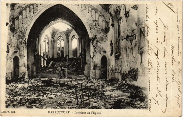 CPA AK Military - Haraucourt - Church Interior - Ruins (696375)