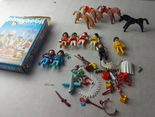 Ancien Playmobil / Klicky, indiens + accessoires, 3251, Playmobil System