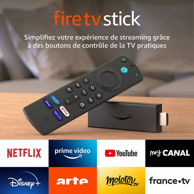 Fire TV Stick avec télécommande vocale Alexa (avec boutons de contrôle de la TV)