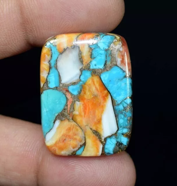 40.95 Cts. Natural Mohave Spiny Oyster Copper Turquoise Cabochon Loose Gemstone