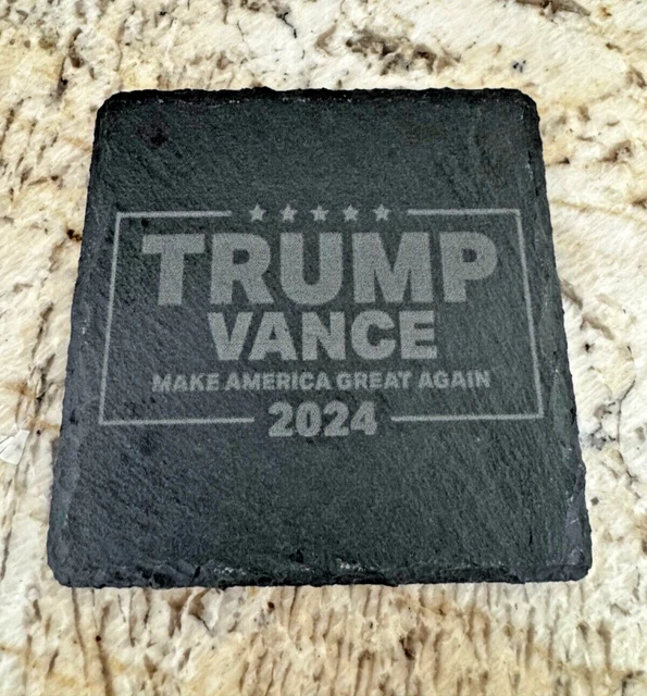 DONALD TRUMP AND J.D. Vance 2024 Presidential Campaign Slate Coaster