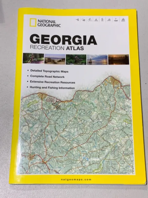 National Geographic Georgia GA Recreation Atlas Map Road & Topo Maps