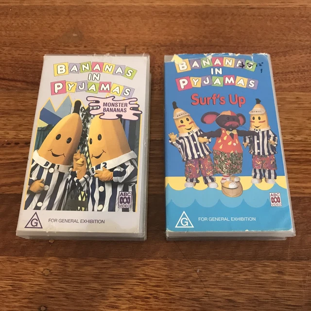 2 X VHS Bananas in Pyjamas ABC Video Monster Bananas & Surf’s Up £14.