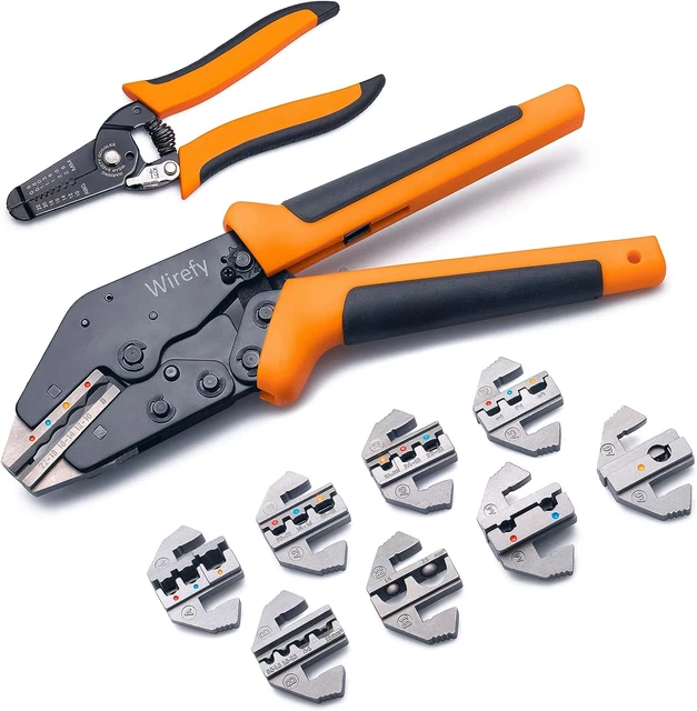 Set di strumenti di crimpatura Wirefy 11 pz - crimpatrice a filo ad alta leva 9" - termoretraibile,