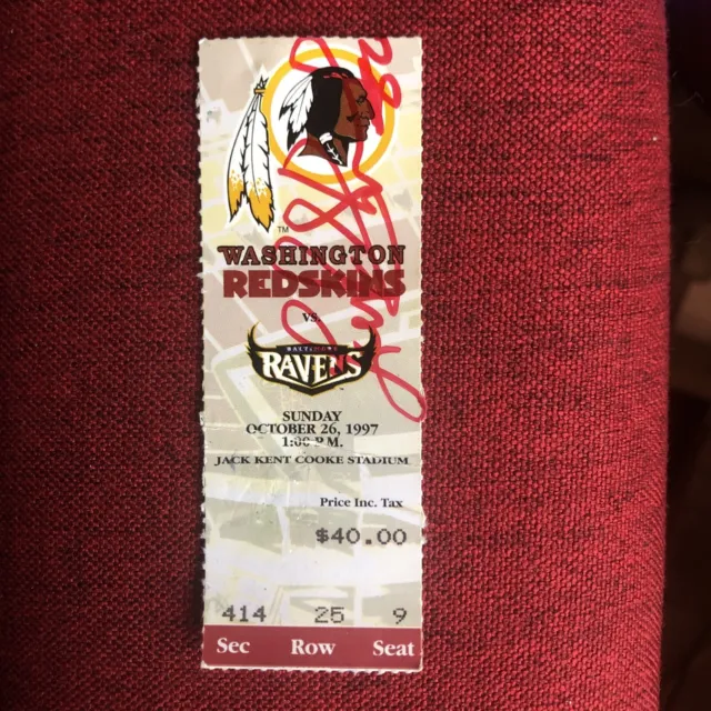 Washington Redskins Used Ticket Stub