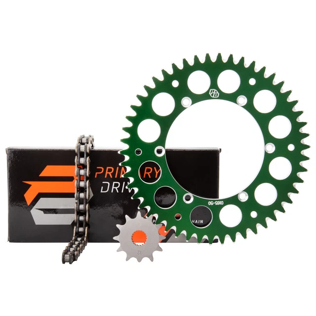 Primary Drive X-Ring Chain Alloy Sprocket Kit Set Green Fits KAWASAKI KX125