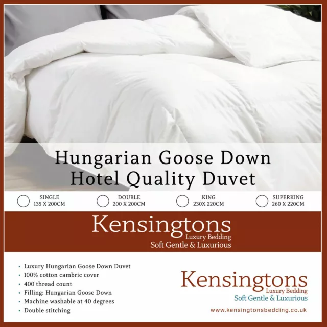 Kensingtons® Luxurious Hungarian Goose Down Duvet Quilt Togs 4.5 10.5 All Sizes