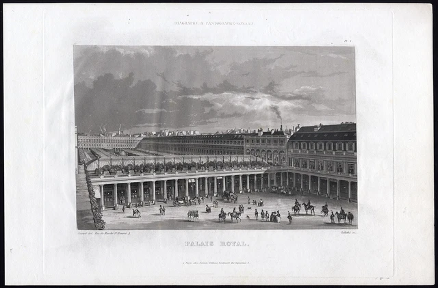 Antique Print-Aquatint-PARIS-ROYAL PALACE-Salathe-Testard-1845