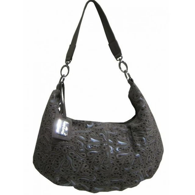 Sac épaule demi lune cuir motif imprimé Patrick Blanc