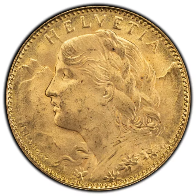 1922-B Switzerland 10 Ten Francs Gold Coin