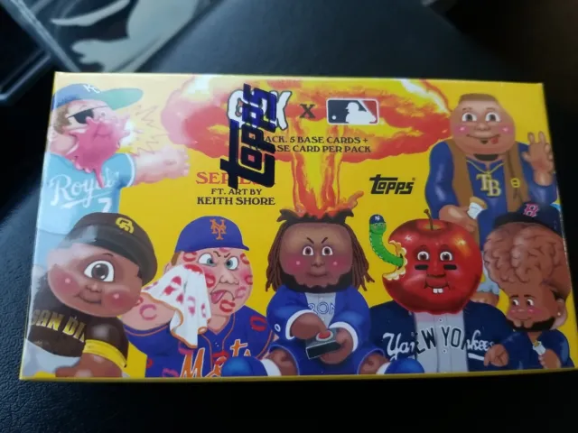 2022 Topps MLB X Garbage Pail Kids GPK Series One by Keith Shore 1 Pack Box