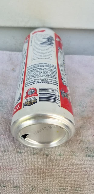 24 Oz Budweiser Baseball  Alumnum1 Beer Can Cans Empty Fam