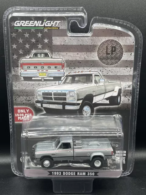 GREENLIGHT RAW Chase 1993 Dodge Ram 350 Dually Truck LP 1:64 Diecast Exclusive