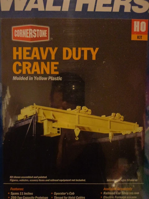 WALTHERS CORNERSTONE 933-3150 Heavy Duty Crane, HO Scale model kit, New