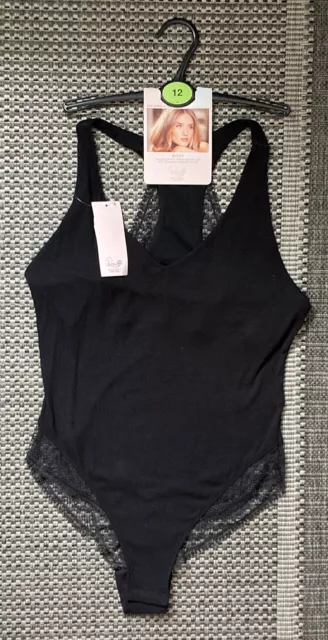 Marks & Spencer Ladies Rosie Autograph Black Body French Designed Lace Size 12