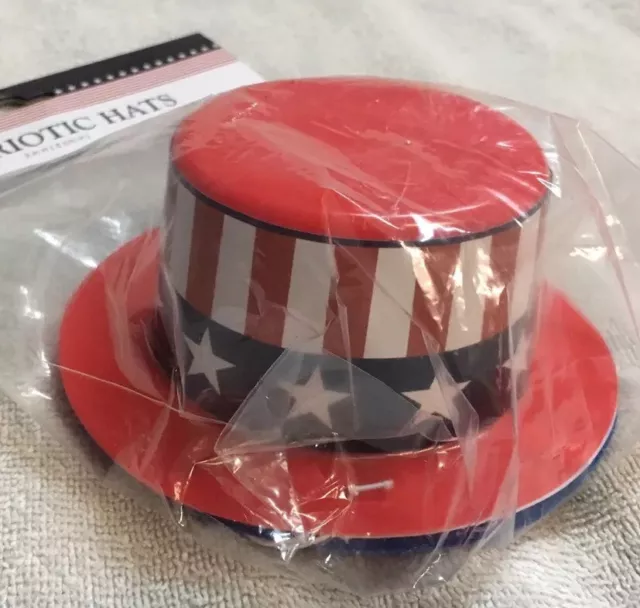 4pc Patriotic USA 4th Of July Glitter Party Hats Red White Blue Brand New