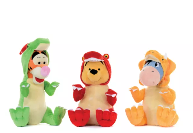 Brandneu Disney Winnie The Pooh Eeyore Tigger Weichspielzeug In Dinosaurier-Outfits 12I