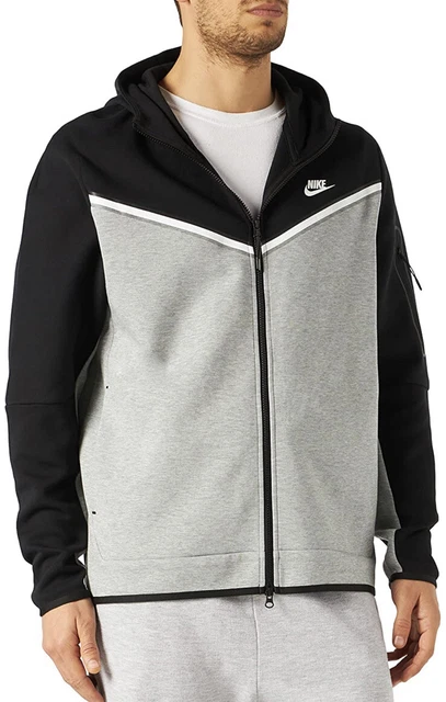 Nike Tech Fleece Full Zip Giacca Con Cappuccio E Zip  Felpa Cu4489 016 Nero Grey