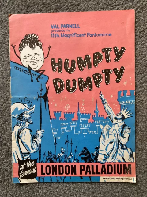 1960's London Palladium pantomime programme. "Humpty Dumpty"