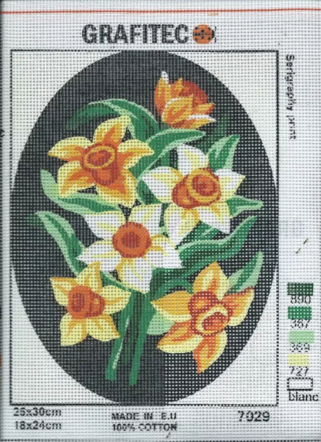 Grafitec Printed Tapestry Needlepoint Canvas - Daffodils
