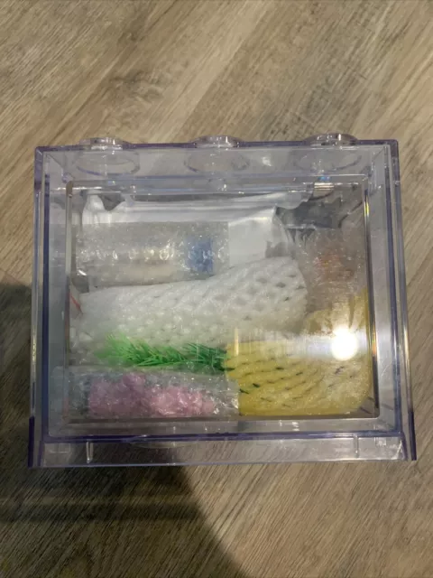Small Betta Fish Tank, Aquarium Tank Kit with LED Lighting, 3/5 Gallon Stackable
