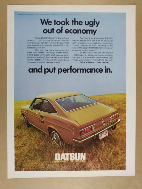 1971 Datsun 1200 Coupe vintage print Ad