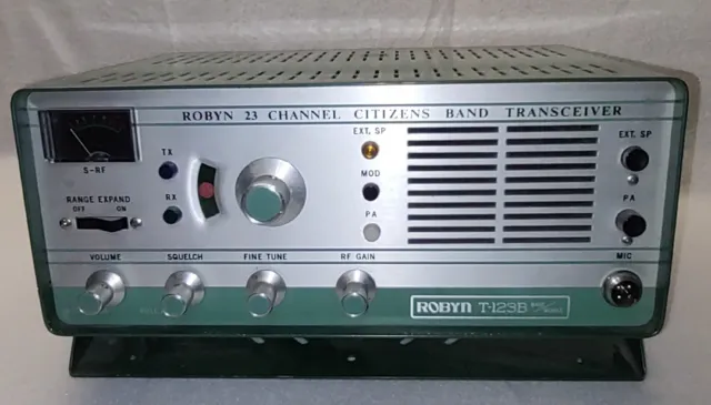 Vintage ROBYN T-123B 23 Channel CB Base/Mobile Transceiver W/Directions-No Mic