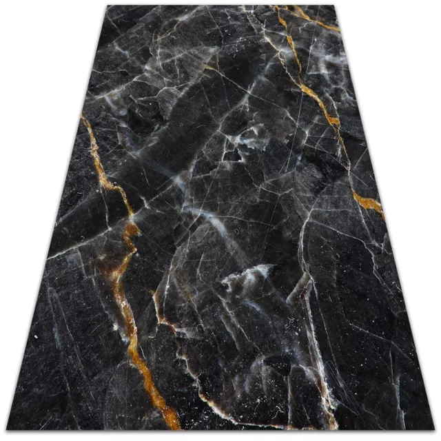 Vinyl Outdoor Housewarming Rug Balcony Mat Marble with golden veins 120x180