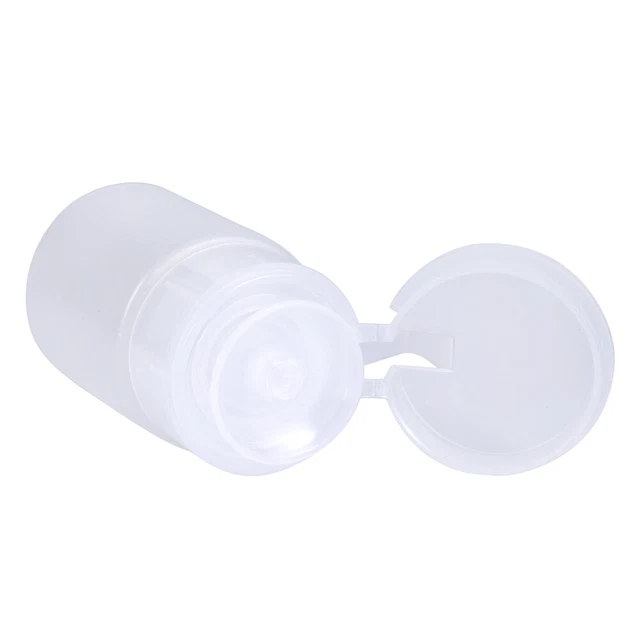 Dispensador de bomba 60 ml removedor de esmalte de uñas botella cosmética alcohol (blanco) NUEVO