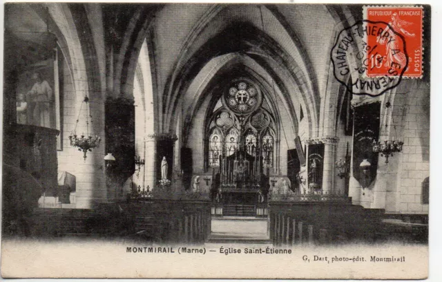 MONTMIRAIL - Marne - CPA 51 - intérieur de l'église St Etienne