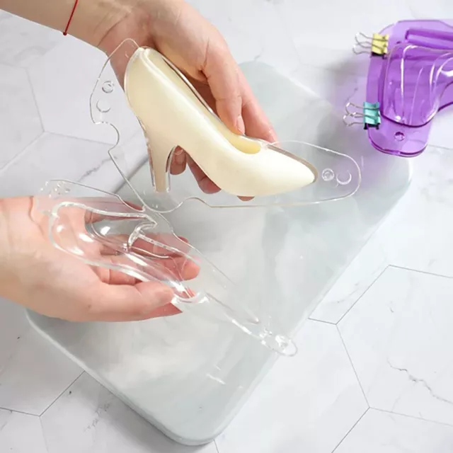 3D Candy Molding Make Tool Plastic Clear High Heel Shoe Chocolate DIY Cake Mould