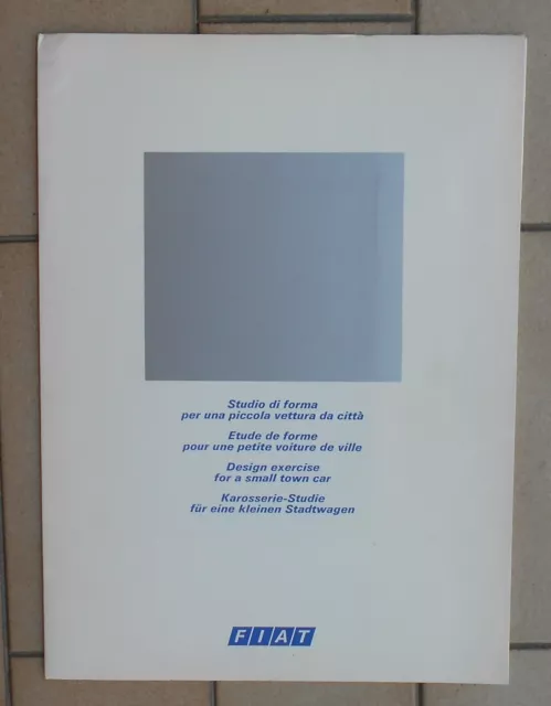 Comunicato Stampa Brochure Fiat Studio Di Forma Per Piccola Vettura Da Citta'