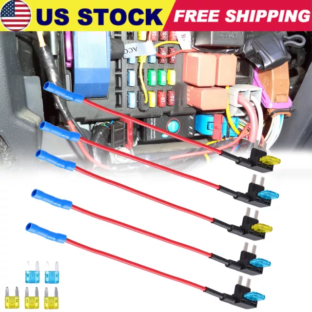 15Pcs Fuse TAP ADAPTER KIT 12V 15 Amp 20Amp Car Add-a-circuit Mini ATM APM Blade