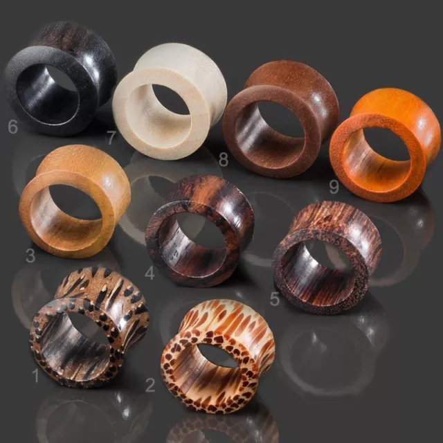 4-30mm Flesh Tunnel Plug Holz double flared Tube Tunnel Ohr Piercing Horn WP2