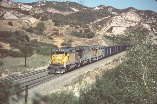 Up 3420 Sd-40-2 Cajon Pass Ca (Union Pacific) Original Slide 09-11-83 T14-7