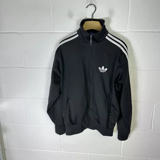 Adidas Jacket Mens Medium Black White Firebird Trefoil Originals Striped Adi Y2K